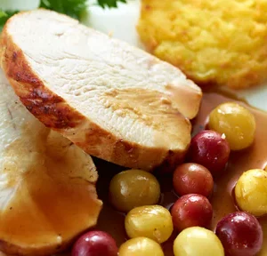 Kalkoenfilet royal met druivensaus - 3 sneden